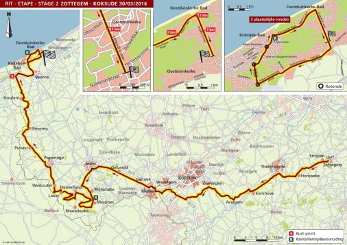 Streckenverlauf Driedaagse De Panne-Koksijde 2016 - Etappe 2