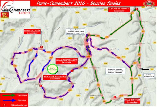 Streckenverlauf Paris-Camembert 2016, Rundkurse
