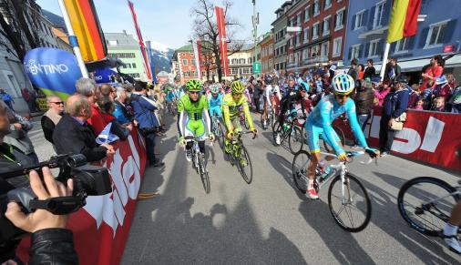 Giro del Trentino war zuletzt vor 3 Jahren zu Gast in Osttirol - Ivan Basso beim Start in Lienz (Foto: Mosna)
