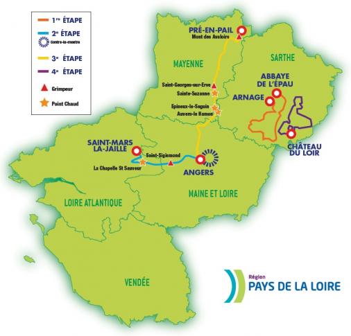 Streckenverlauf Circuit Cycliste Sarthe - Pays de la Loire 2016