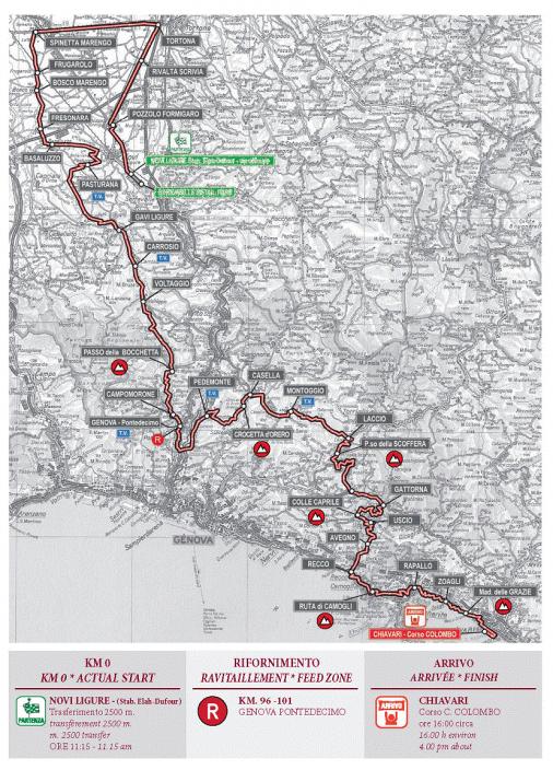 Streckenverlauf Giro dellAppennino 2016