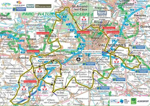 Streckenverlauf GP de Denain - Porte du Hainaut / Valenciennes Mtropole 2016