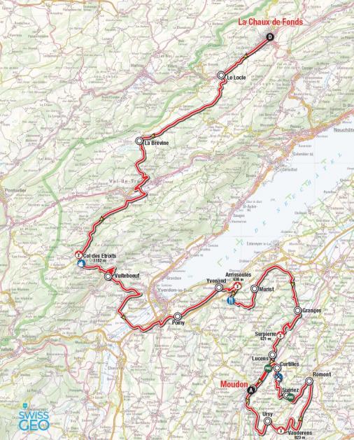Streckenverlauf Tour de Romandie 2016 - Etappe 1