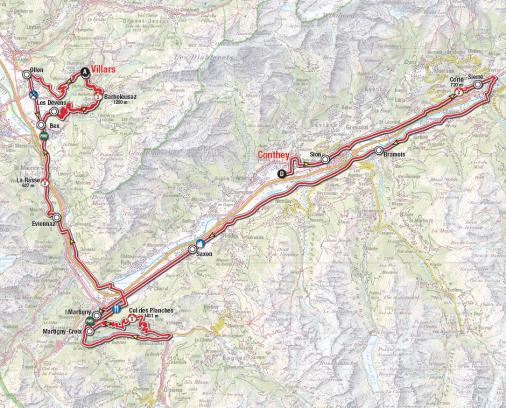 Streckenverlauf Tour de Romandie 2016 - Etappe 4