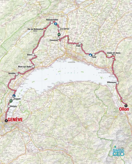 Streckenverlauf Tour de Romandie 2016 - Etappe 5