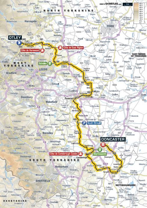 Streckenverlauf Tour de Yorkshire 2016 - Etappe 2