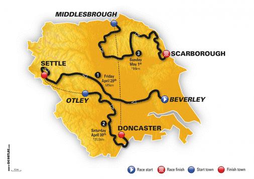 Streckenverlauf Tour de Yorkshire 2016