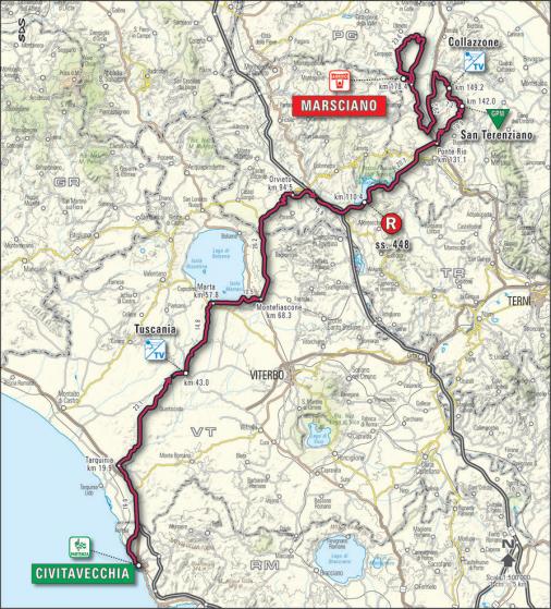 Streckenverlauf Tirreno - Adriatico 2007 - Etappe 2