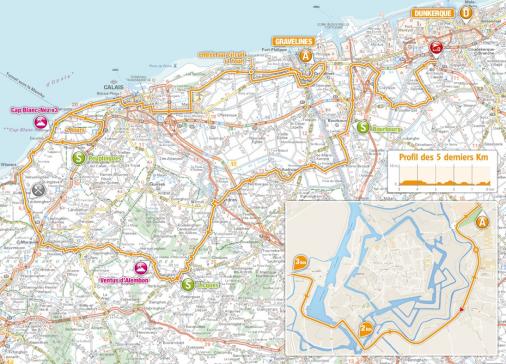 Streckenverlauf 4 Jours de Dunkerque / Tour du Nord-pas-de-Calais 2016 - Etappe 1