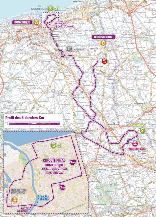 Streckenverlauf 4 Jours de Dunkerque / Tour du Nord-pas-de-Calais 2016 - Etappe 5