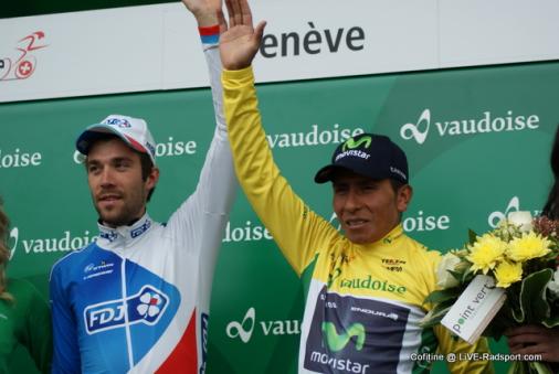 Gesamtsieger Nairo Quintana und der Zweitplatzierte Thibaut Pinot