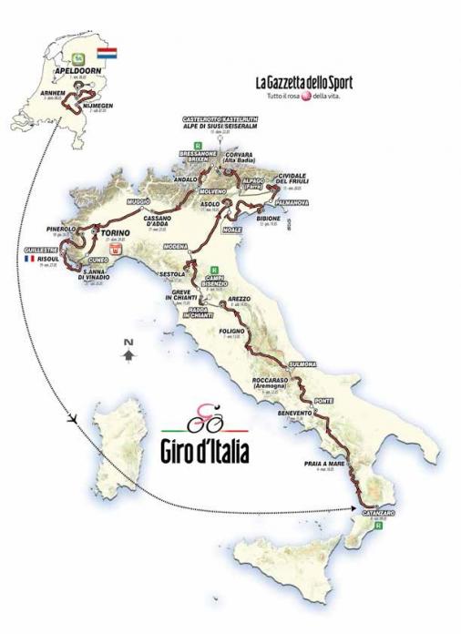 Streckenverlauf Giro d’Italia 2016