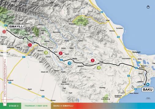 Streckenverlauf Tour dAzerbadjan 2016 - Etappe 2