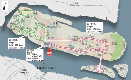 Streckenverlauf Tour of Chongming Island 2016