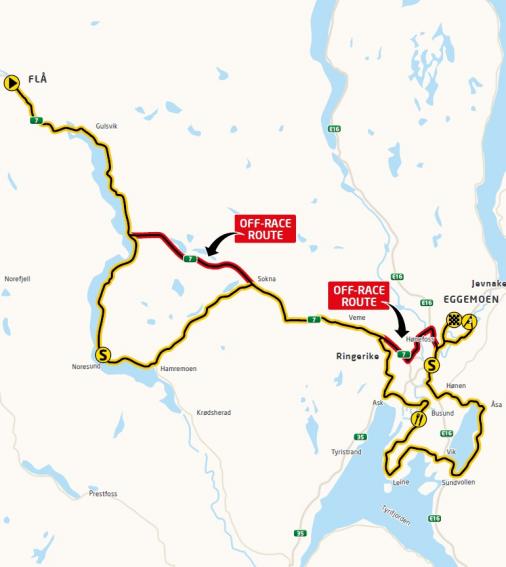 Streckenverlauf Tour of Norway 2016 - Etappe 4