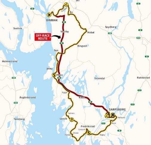 Streckenverlauf Tour of Norway 2016 - Etappe 5