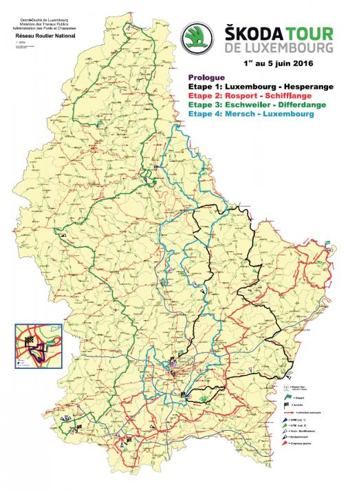 Streckenverlauf Skoda-Tour de Luxembourg 2016