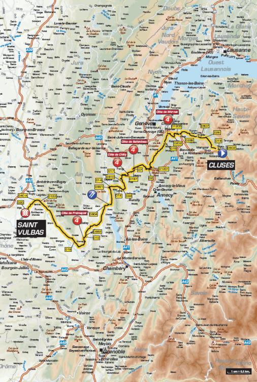 Streckenverlauf Critrium du Dauphin 2016 - Etappe 1