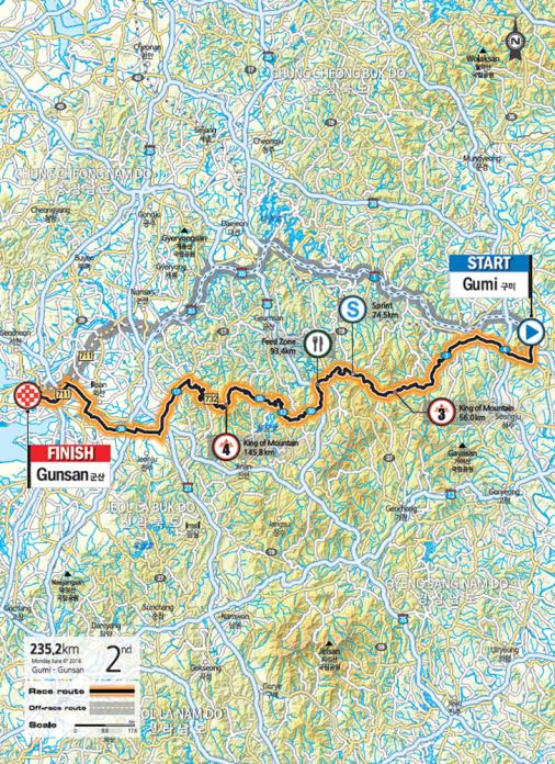 Streckenverlauf Tour de Korea 2016 - Etappe 2