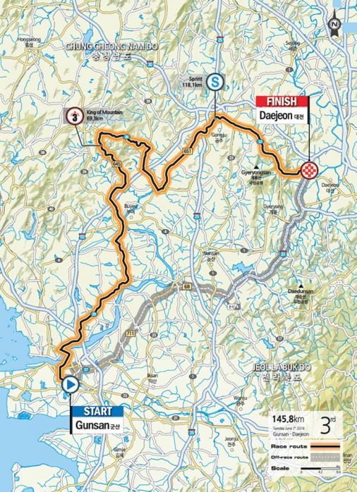 Streckenverlauf Tour de Korea 2016 - Etappe 3