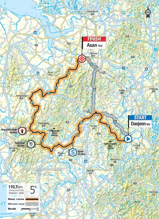 Streckenverlauf Tour de Korea 2016 - Etappe 5