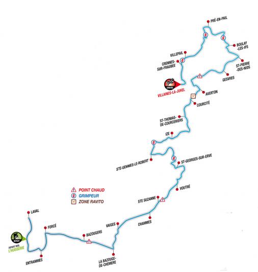 Streckenverlauf Boucles de la Mayenne 2016 - Etappe 2