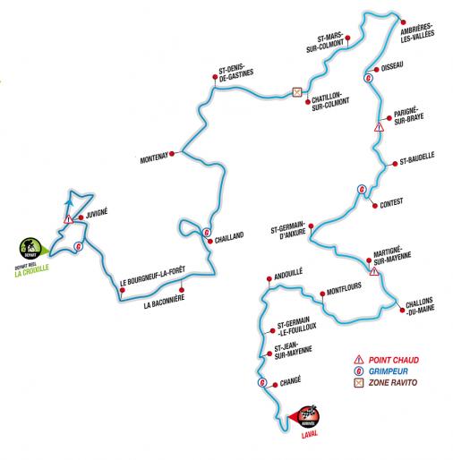 Streckenverlauf Boucles de la Mayenne 2016 - Etappe 3