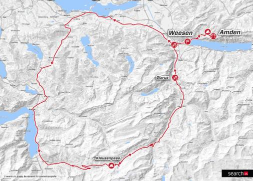Streckenverlauf Tour de Suisse 2016 - Etappe 6