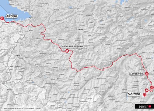 Streckenverlauf Tour de Suisse 2016 - Etappe 7
