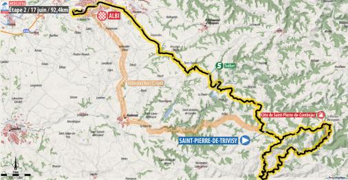 Streckenverlauf Route du Sud - la Dpche du Midi 2016 - Etappe 2