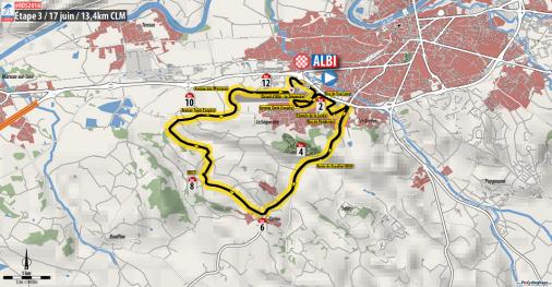 Streckenverlauf Route du Sud - la Dpche du Midi 2016 - Etappe 3