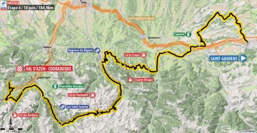Streckenverlauf Route du Sud - la Dpche du Midi 2016 - Etappe 4