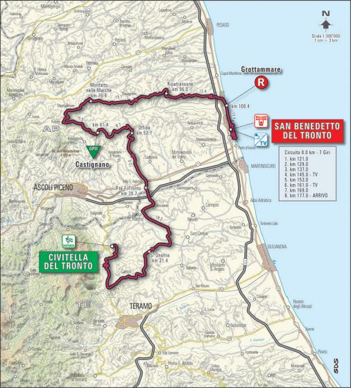 Streckenverlauf Tirreno - Adriatico 2007 - Etappe 7
