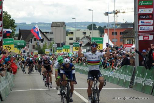 Weltmeister Peter Sagan gewinnt die 2. Etappe der Tour de Suisse in Baar