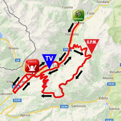 Streckenverlauf Giro dItalia Internazionale Femminile 2016 - Etappe 5