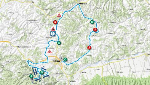 Streckenverlauf Sibiu Cycling Tour 2016 - Etappe 2
