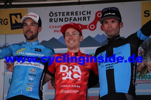 Die Top3 der 3. Etappe (v.l.n.r.): Markus Eibegger, Brendan Canty, Marek Rutkiewicz (Foto: cyclinginside)