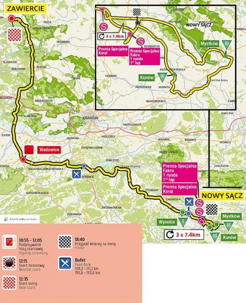 Streckenverlauf Tour de Pologne 2016 - Etappe 3