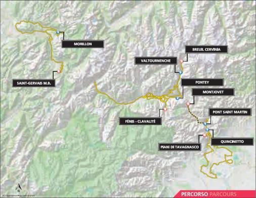 Streckenverlauf Giro Ciclistico della Valle dAosta Mont Blanc 2016