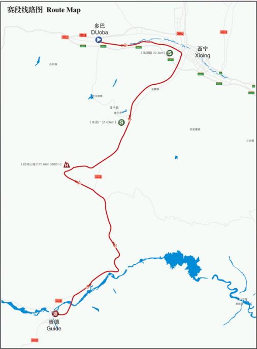 Streckenverlauf Tour of Qinghai Lake 2016 - Etappe 3