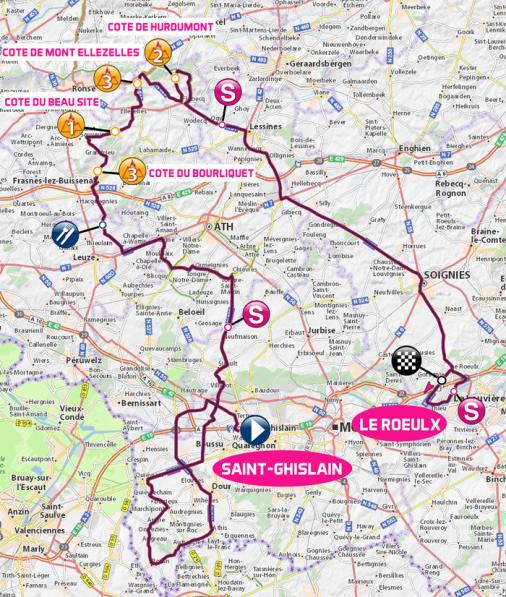 Streckenverlauf VOO-Tour de Wallonie 2016 - Etappe 2