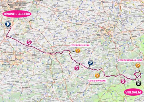 Streckenverlauf VOO-Tour de Wallonie 2016 - Etappe 3