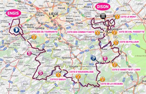 Streckenverlauf VOO-Tour de Wallonie 2016 - Etappe 5
