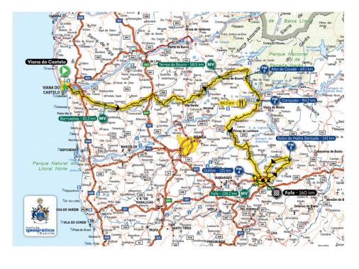 Streckenverlauf Volta a Portugal Santander Totta 2016 - Etappe 2