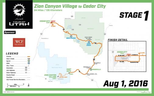 Streckenverlauf The Larry H. Miller Tour of Utah 2016 - Etappe 1