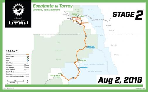 Streckenverlauf The Larry H. Miller Tour of Utah 2016 - Etappe 2