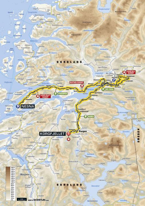 Streckenverlauf Arctic Race of Norway 2016 - Etappe 3