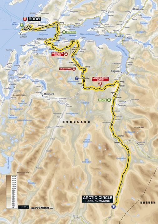 Streckenverlauf Arctic Race of Norway 2016 - Etappe 4