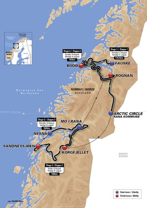 Streckenverlauf Arctic Race of Norway 2016