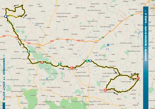 Streckenverlauf Tour du Limousin 2016 - Etappe 2